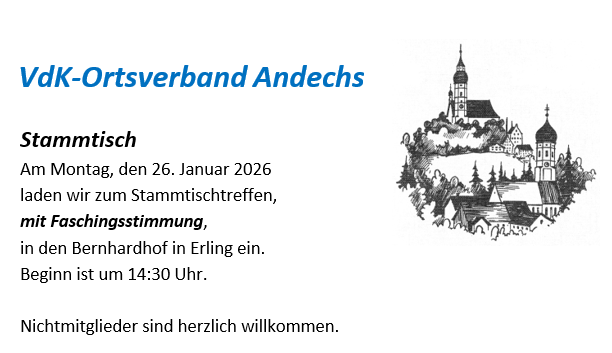 2026 01 26 VdK OVAndechs Stammtisch