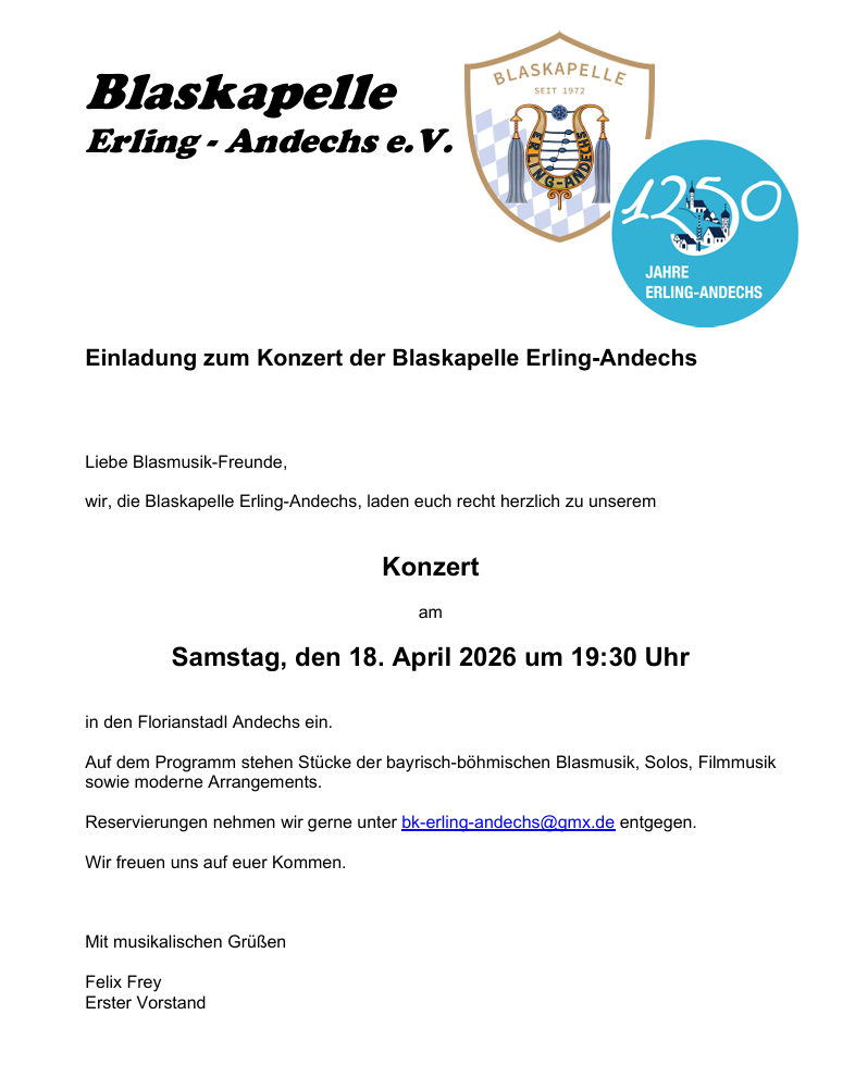 2026 04 18 Konzert Blaskapelle ErlingAndechs